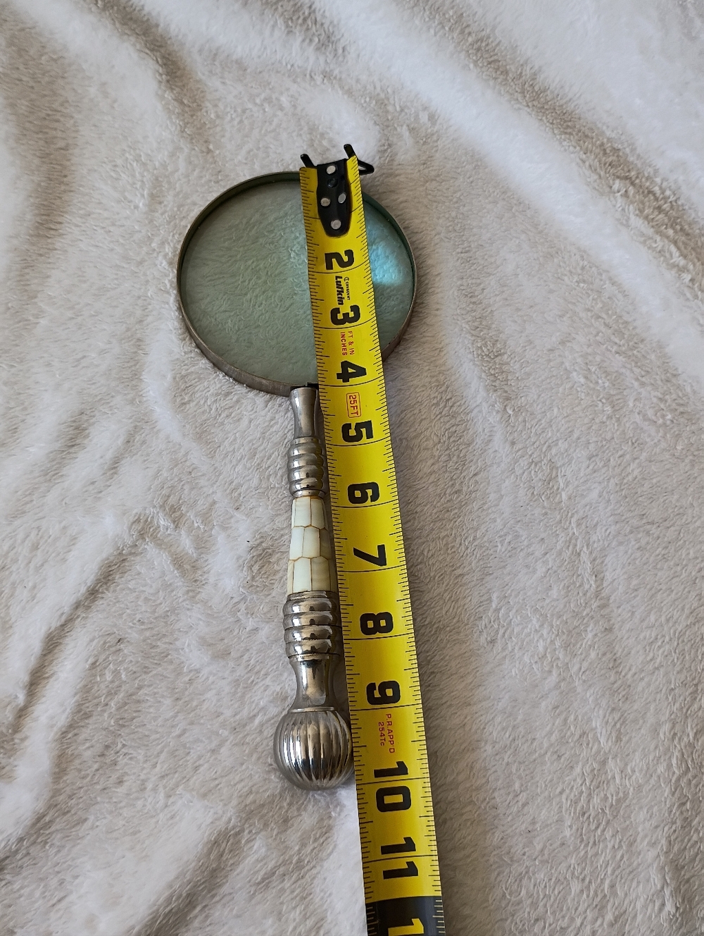 Decorative Silver and Cream Handheld Magnifier - Picture 7 of 10